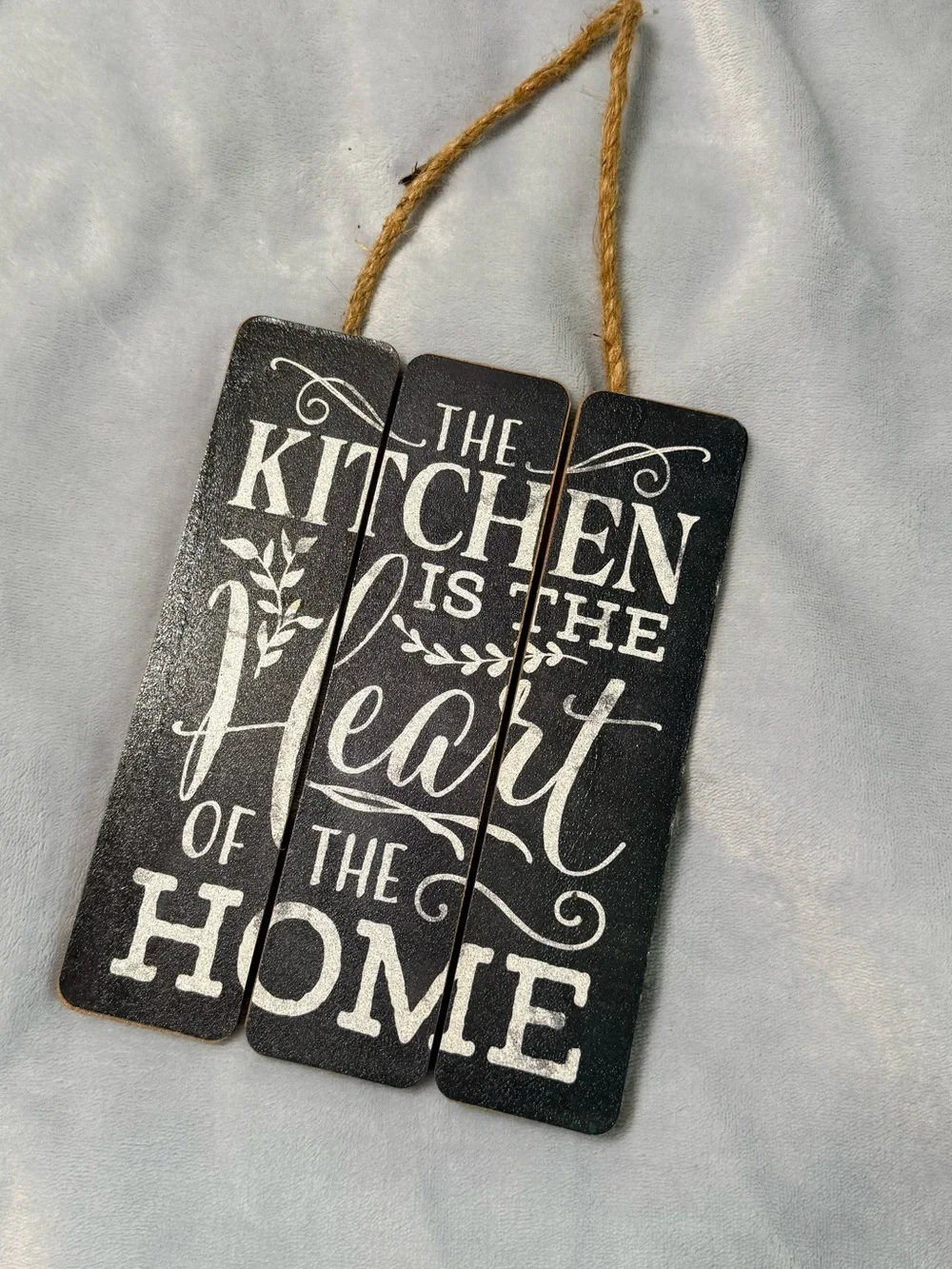 Black 'The Kitchen Is The Heart Of The Home' Wall Plaque